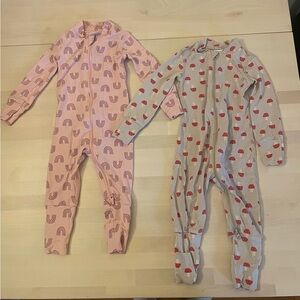 Hanna Andersson Pink and Gray Footies Set